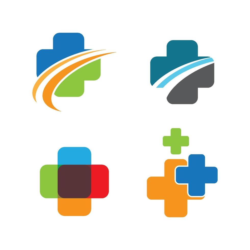 conjunto de imágenes de logotipo de atención médica vector