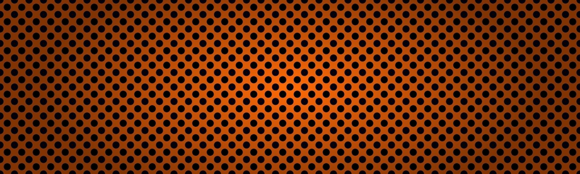 Perforated dark orange metallic header. Abstract banner vector