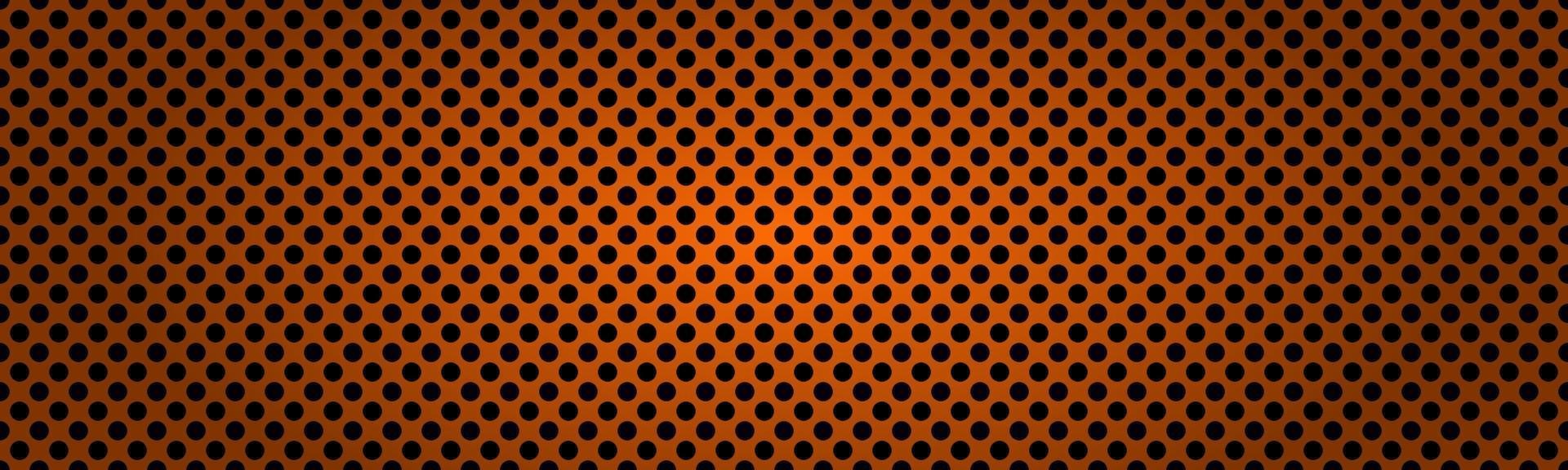Cabecera metálica perforada de color naranja oscuro. Ilustración de vector de banner abstracto