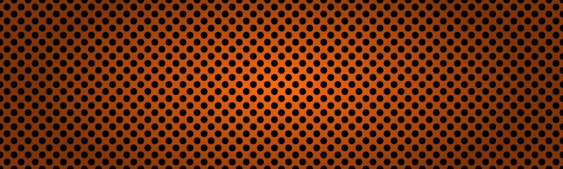 Perforated dark orange metallic header. Abstract banner vector illustration