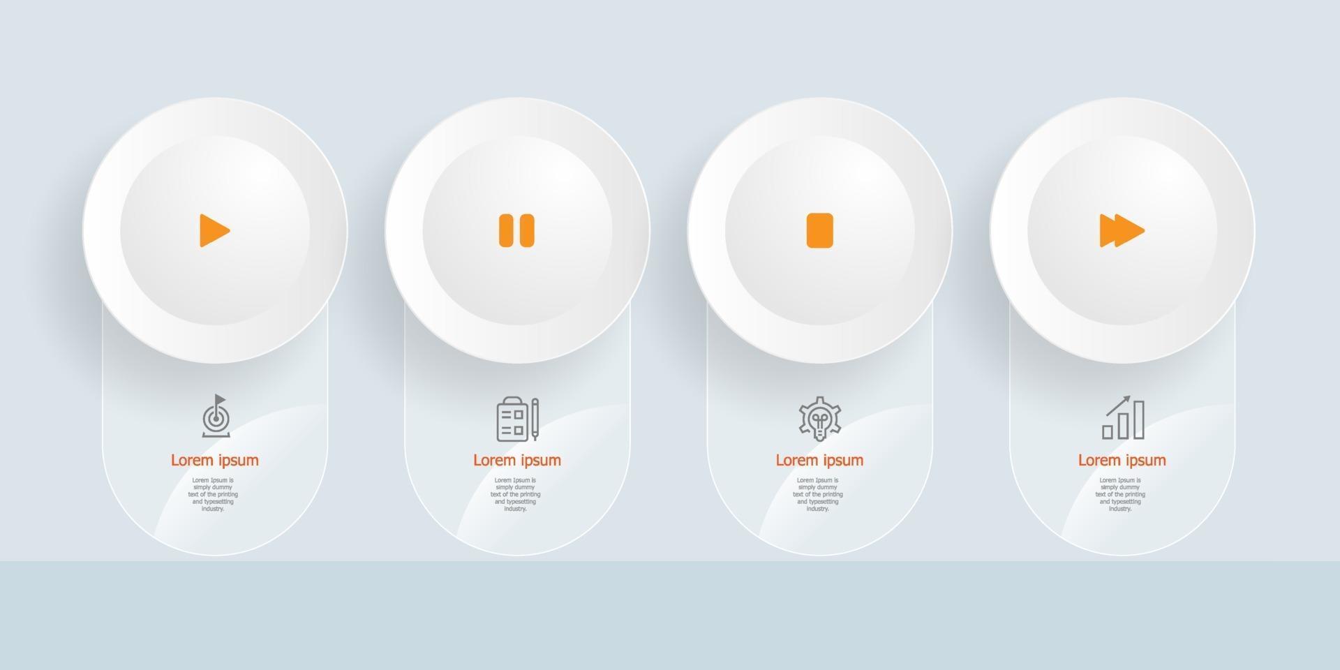 abstract horizontal timeline infographics 4 steps for business and presentation vector