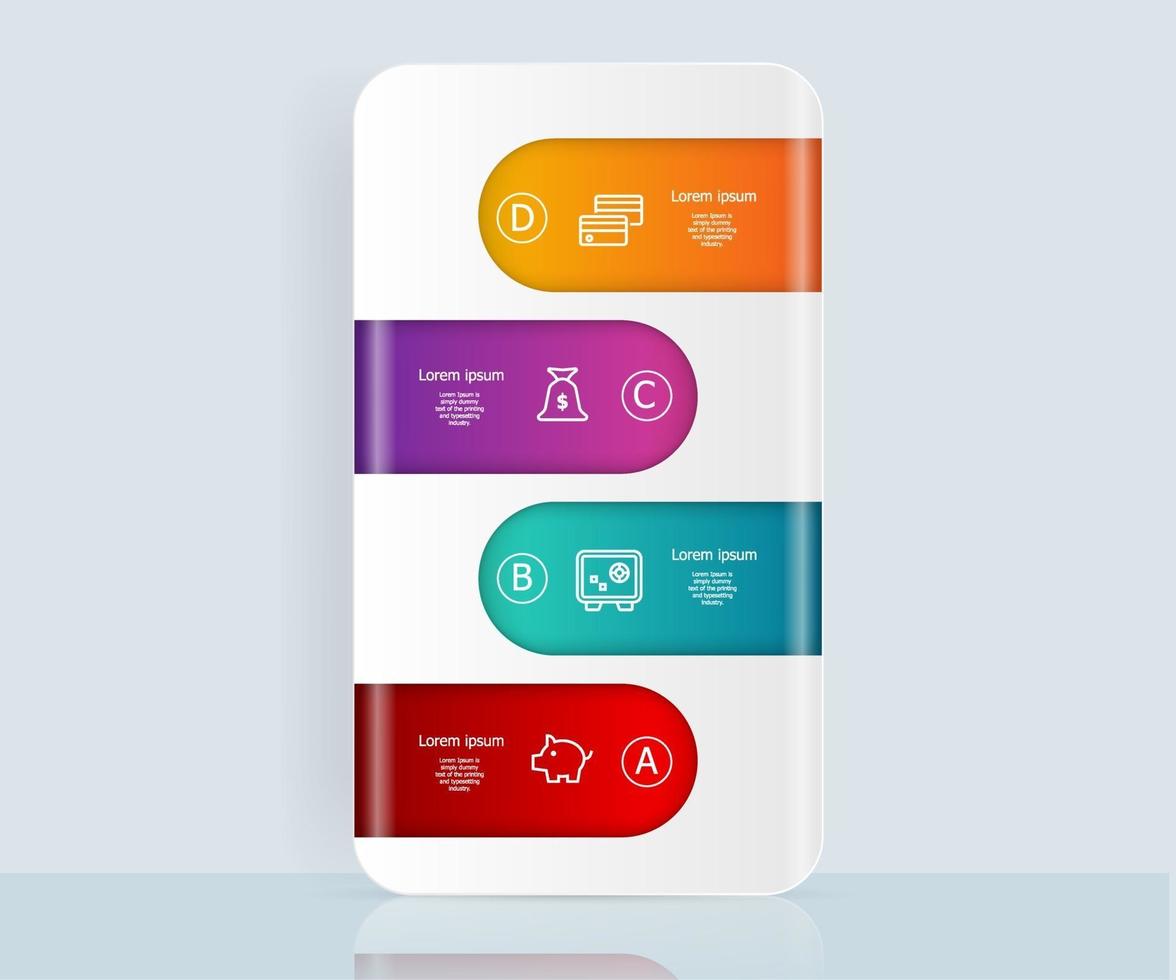 abstract infographics 4 steps for business and presentation vector