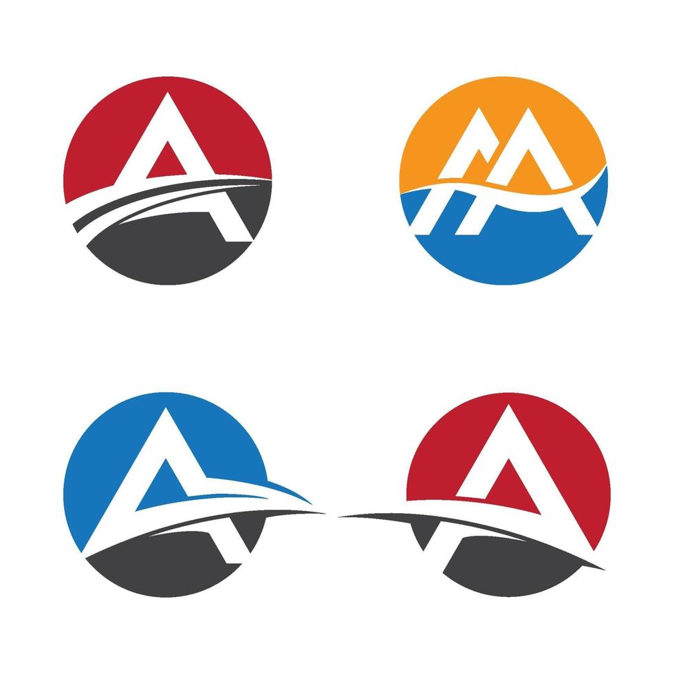 Letter a logo images set vector