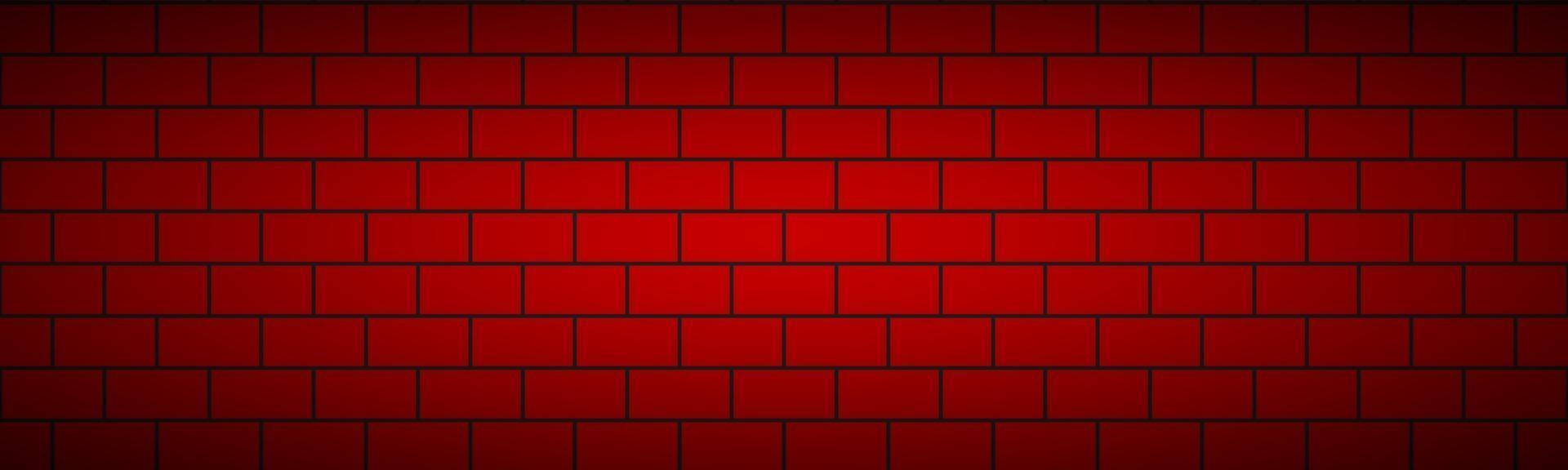 Modern red brick pattern header. Vector tile pattern banner. Simple vector illustration