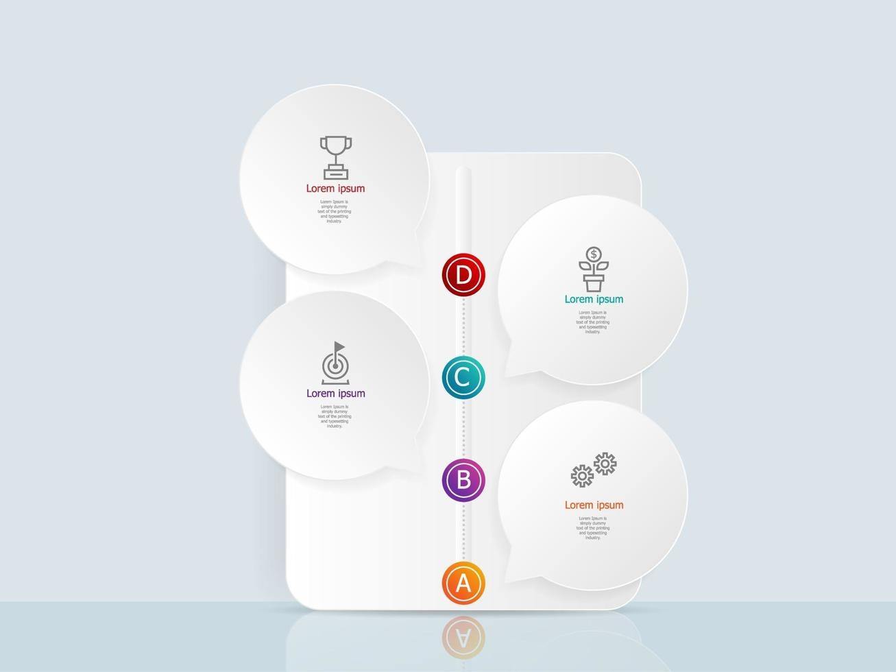 abstract infographics 4 steps for business and presentation vector