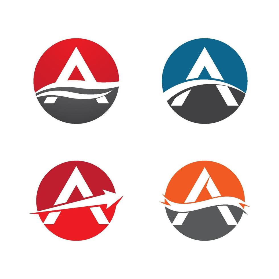 Letter a logo images set vector