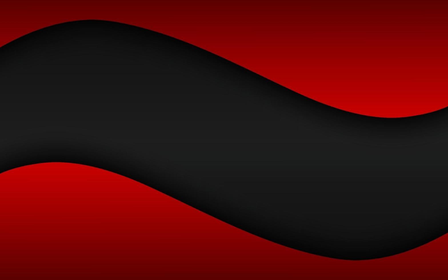 Fondo de vector de onda abstracto negro y rojo con espacio en blanco para el texto. Ilustración de vector de diseño corporativo moderno