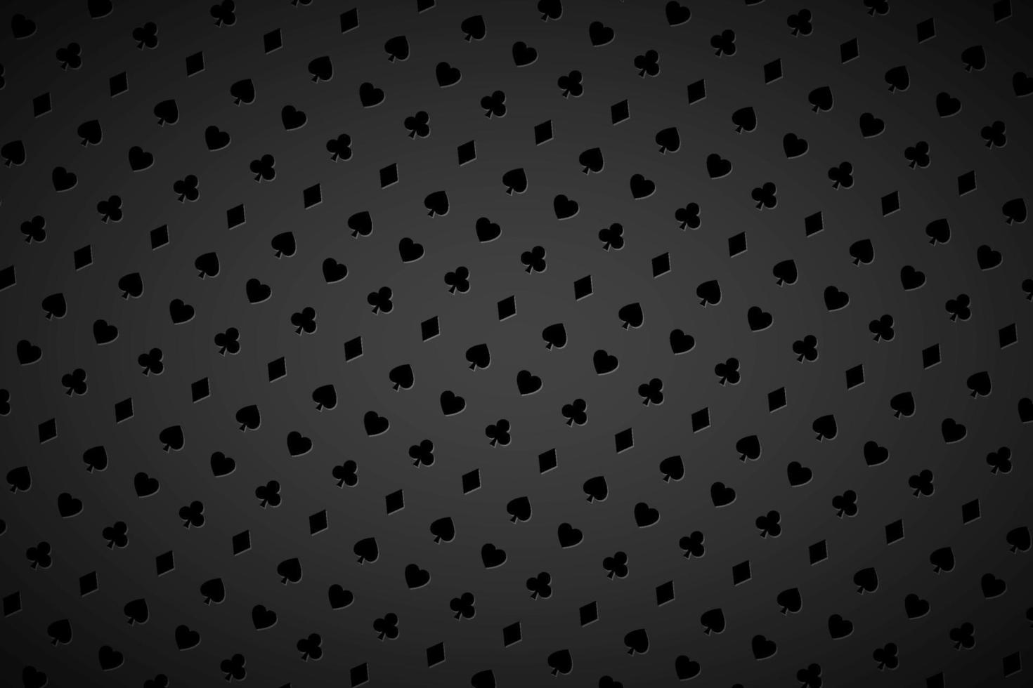 Modern abstract casino background with playing card signs. Poker symbols on black background. Casino symbols. Vector widescreen wallpaper