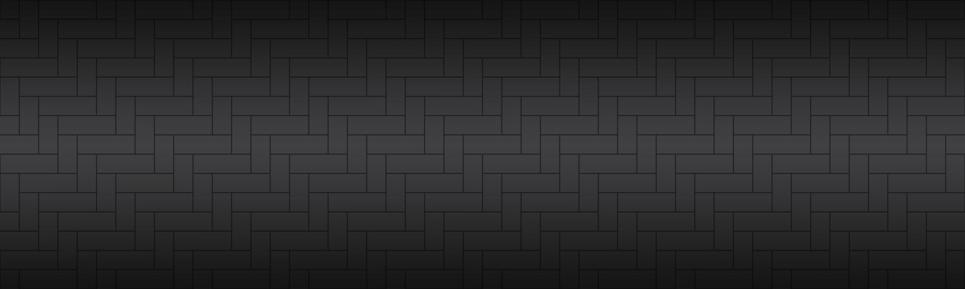 Modern black brick pattern. Seamless tile header. Simple vector illustration