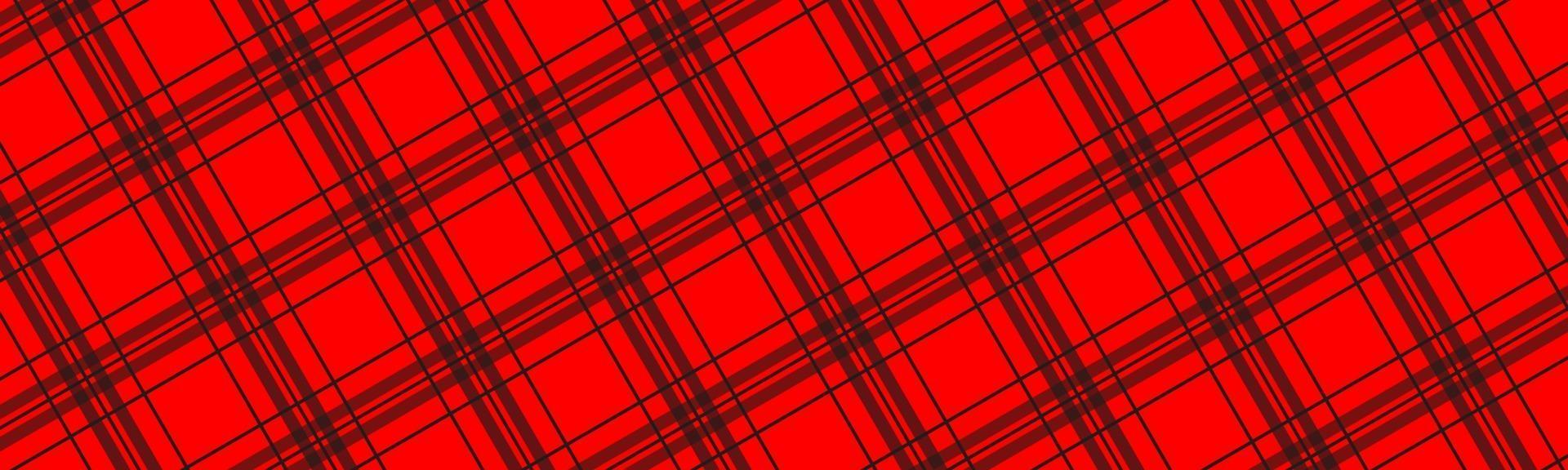 Black and red diagonal checkered pattern header. Simple retro abstract banner. Vector illustration