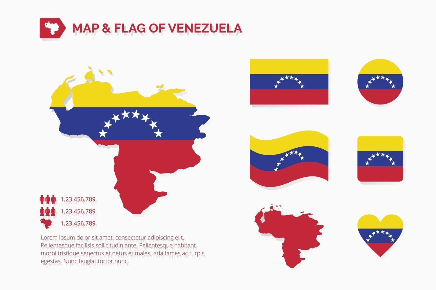 Map and Flag of Venezuela vector