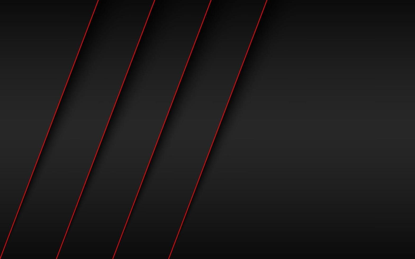 Fondo de material moderno negro con capas superpuestas con líneas diagonales en colores rojos. banner para tu negocio vector