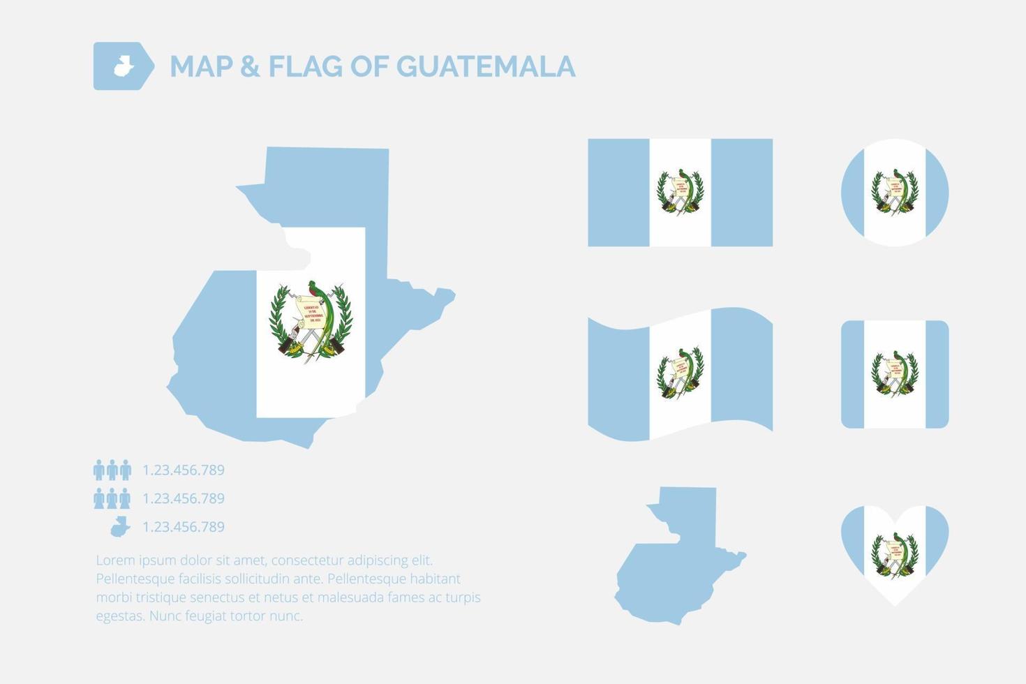 Map and flag of Guatemala vector