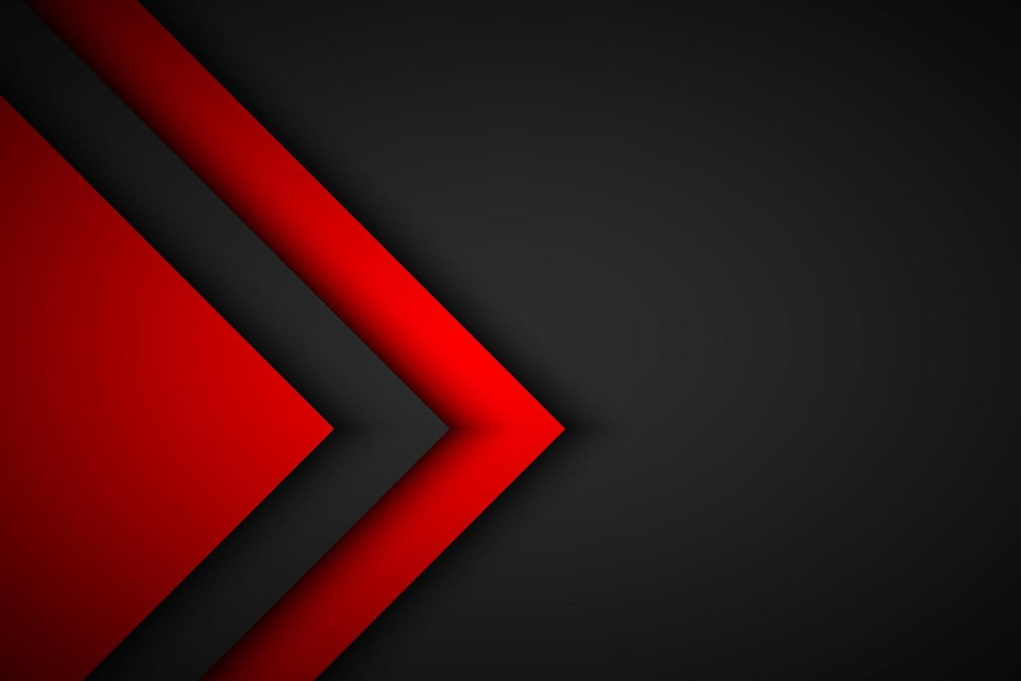 flechas superpuestas negras y rojas. Fondo de vector moderno abstracto con lugar para el texto. diseño de materiales. fondo abstracto de pantalla ancha