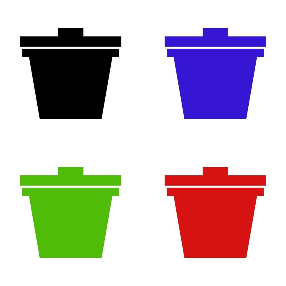 Pot Set On White Background vector