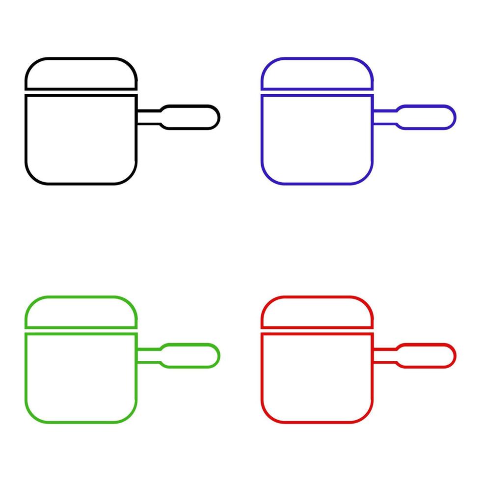 Pot Set On White Background vector