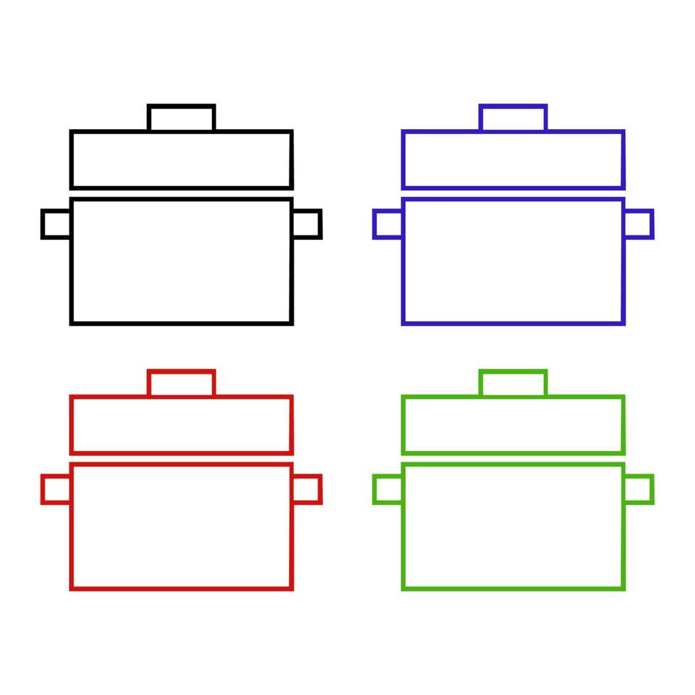 Pot Set On White Background vector