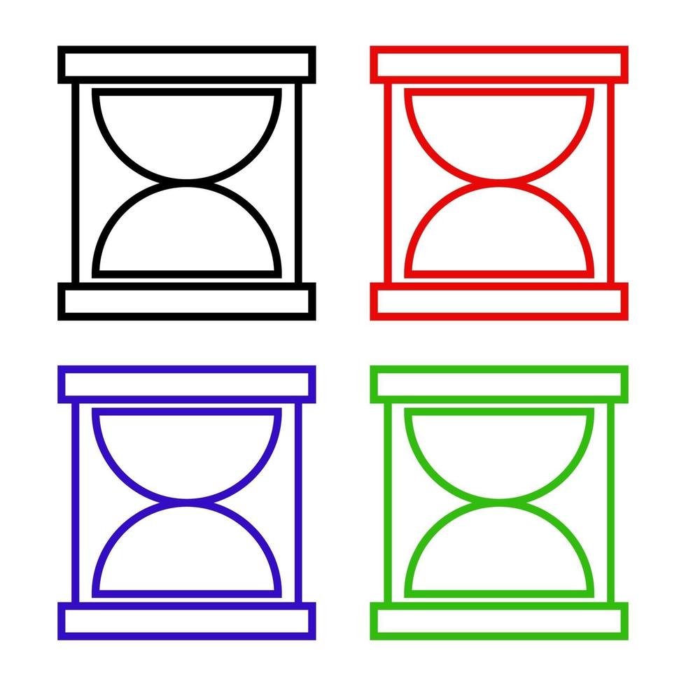 conjunto de reloj de arena sobre fondo blanco vector