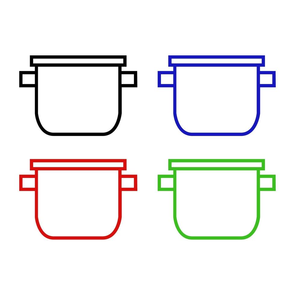 Pot Set On White Background vector