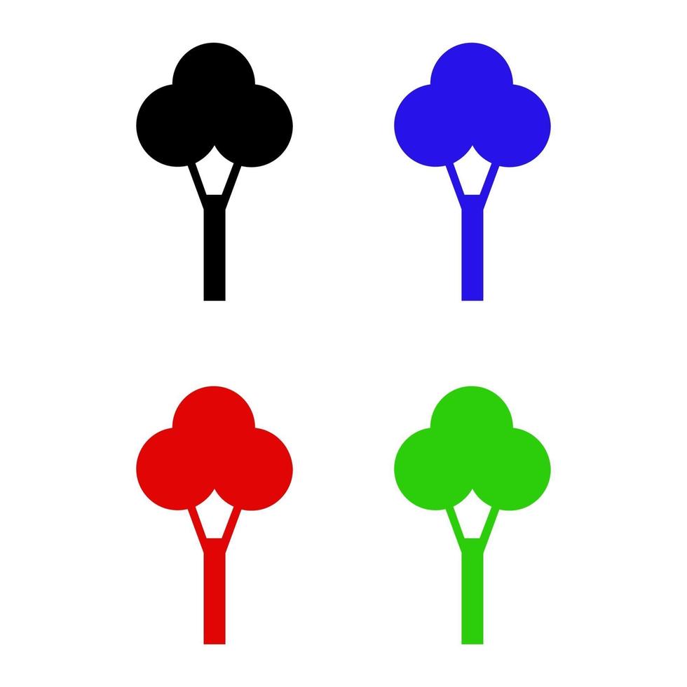 conjunto de árbol sobre fondo blanco vector