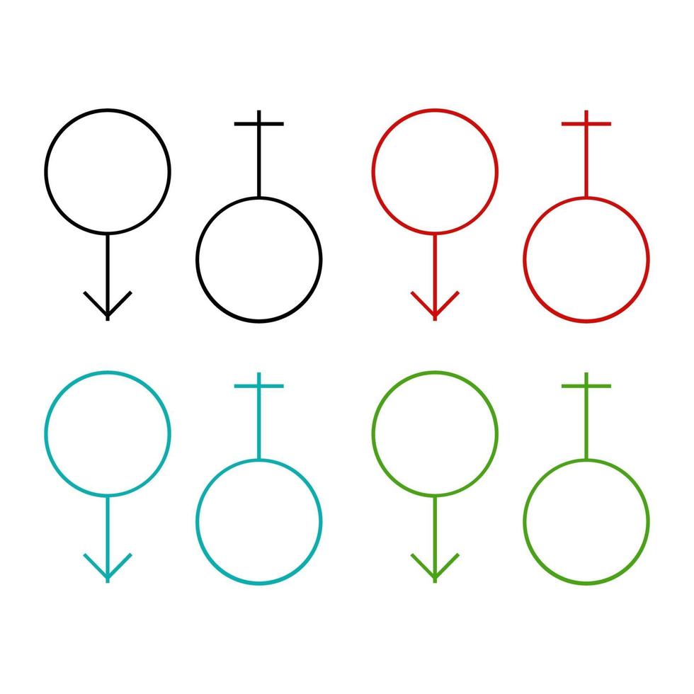 Gender Set On White Background vector