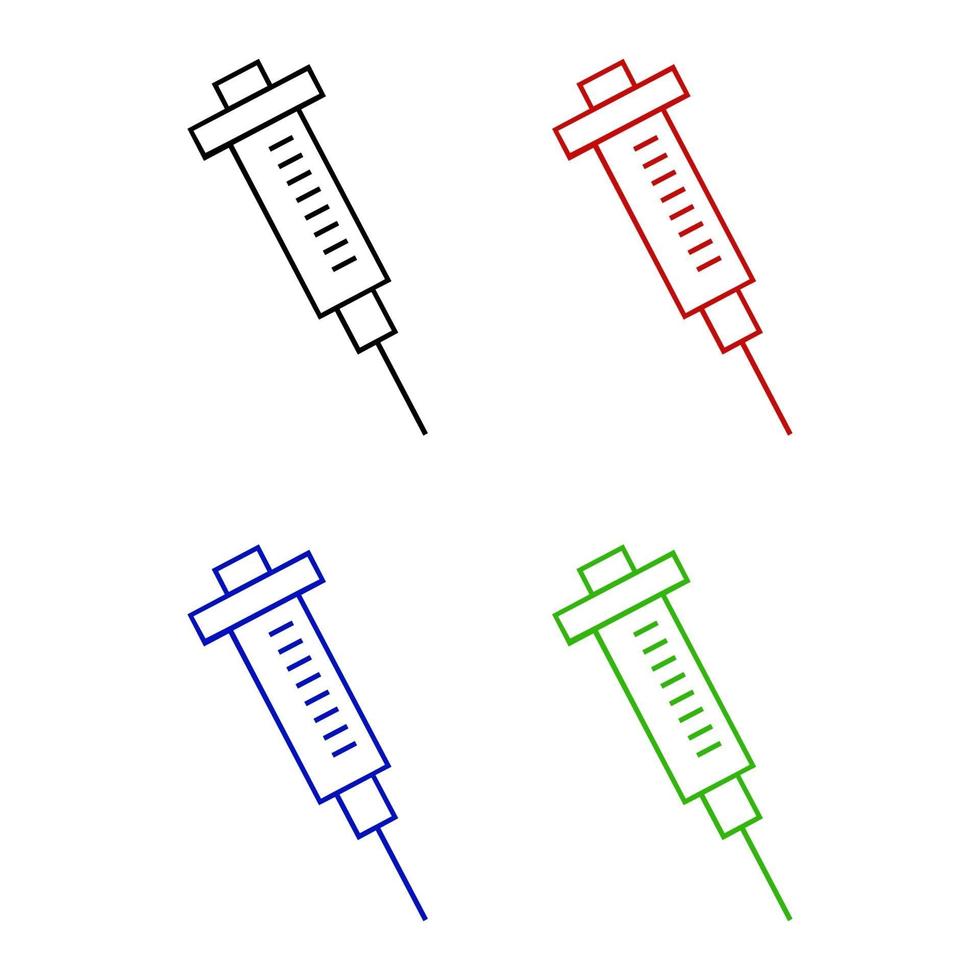 Syringe Set On White Background vector