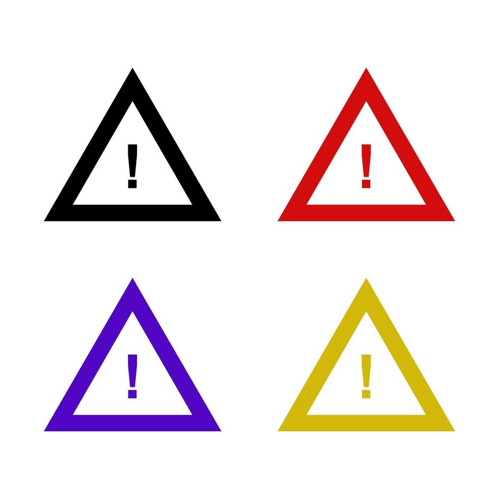 Set Of Warning Sign On White Background vector