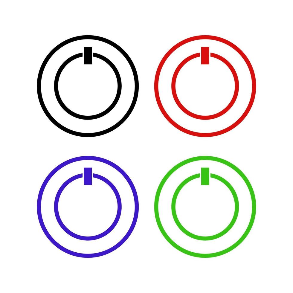 Power Button Set On White Background vector