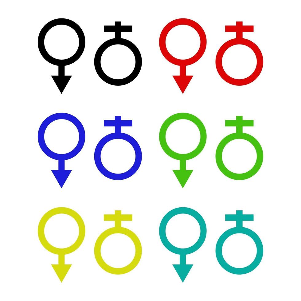 Gender Set On White Background vector