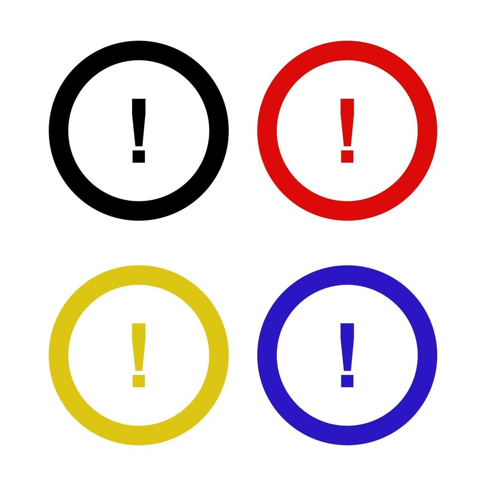 Set Of Warning Sign On White Background vector