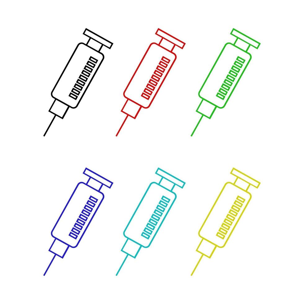 Syringe Set On White Background vector