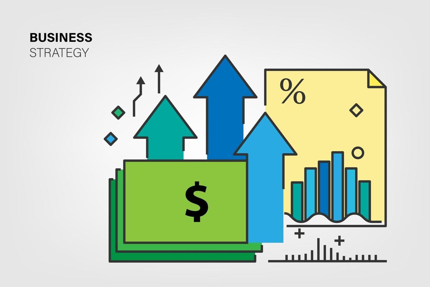 Business concept. Workflow, growth, graphics. Business development vector