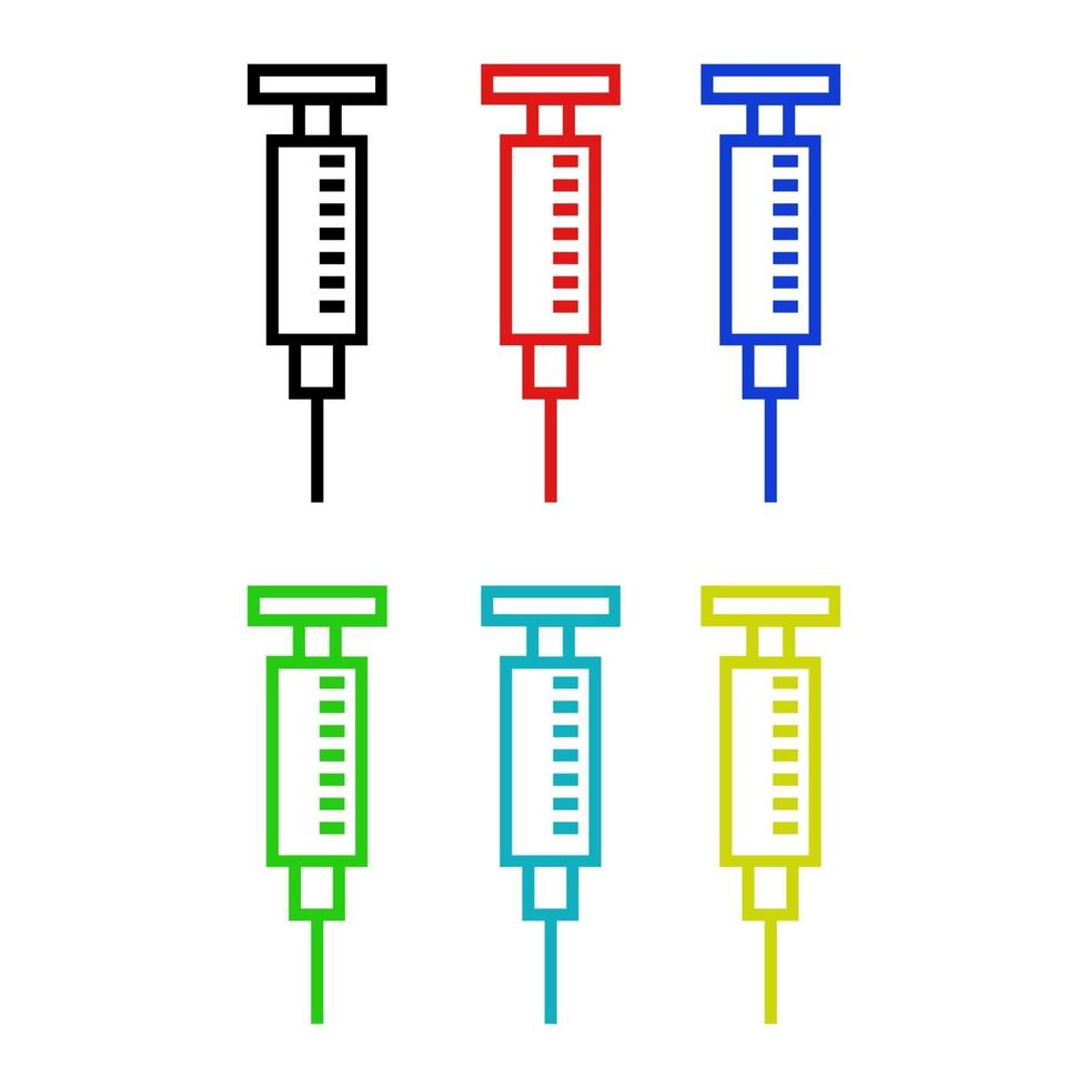 Syringe Set On White Background vector