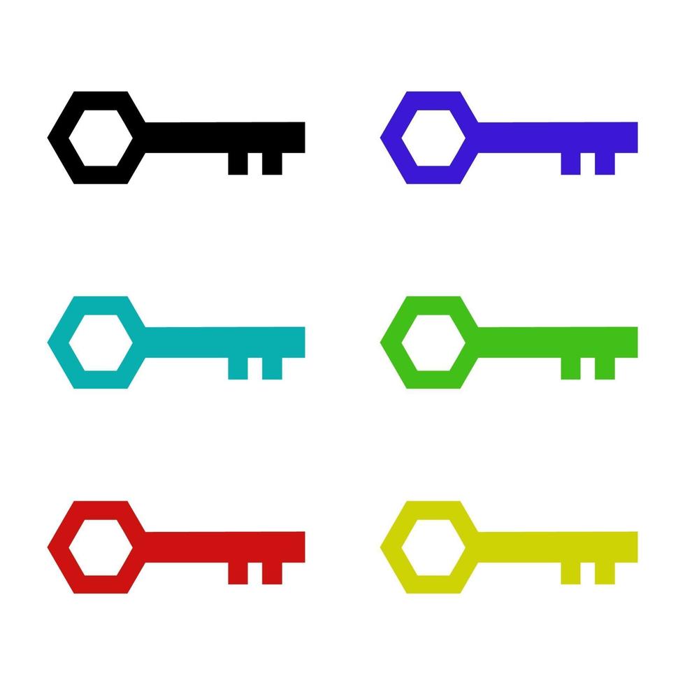 Set Of Keys On White Background vector