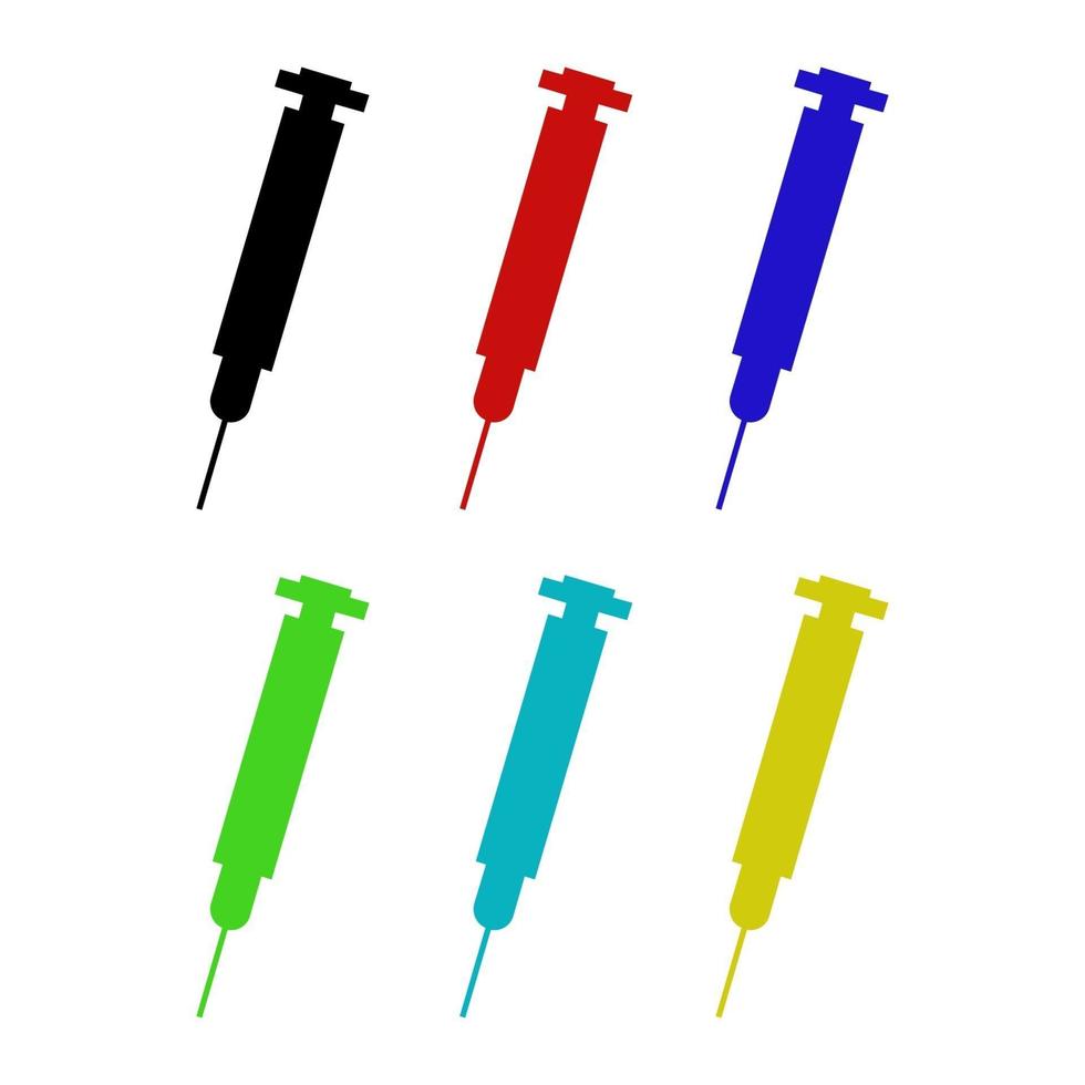 Syringe Set On White Background vector