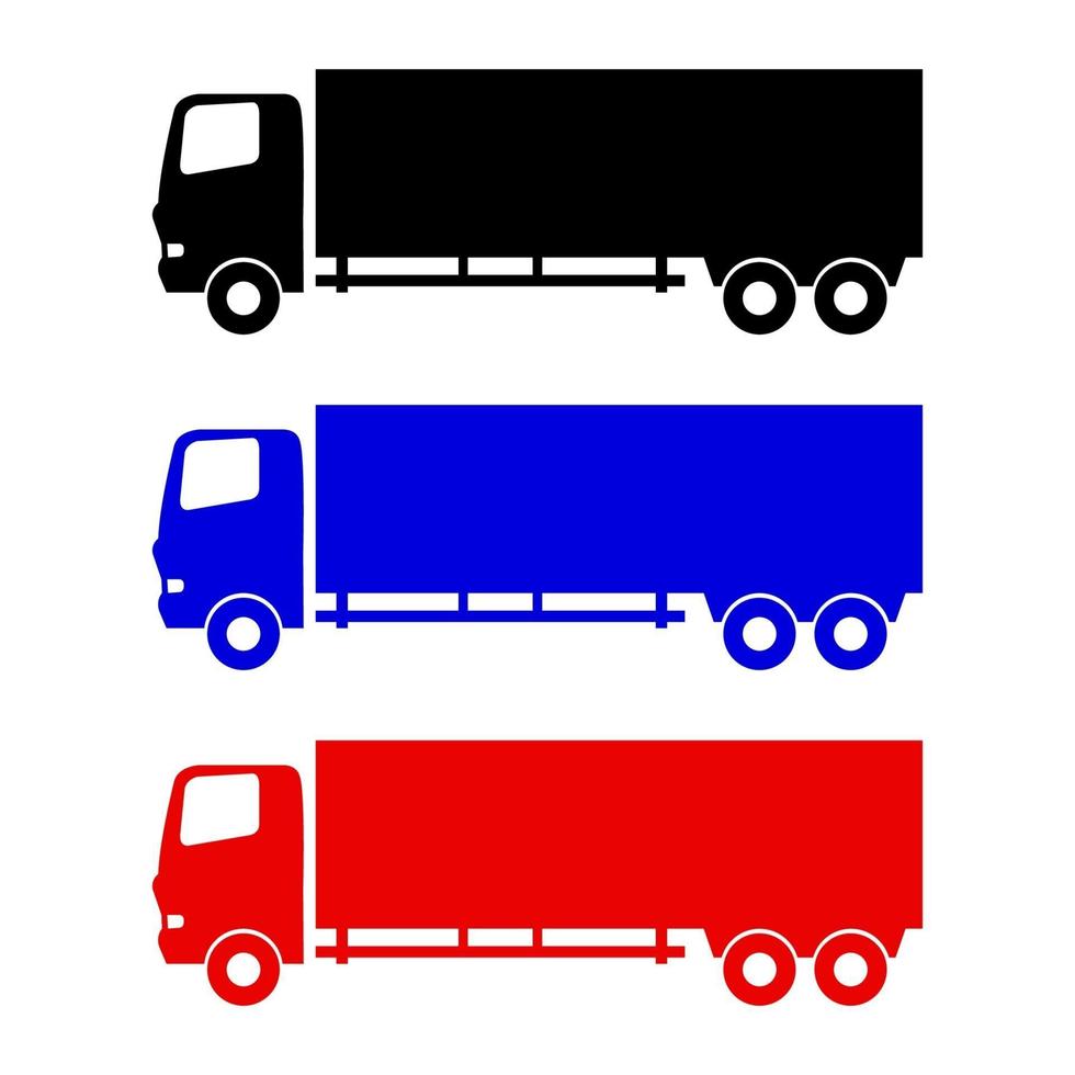 Set Of Trucks On White Background vector