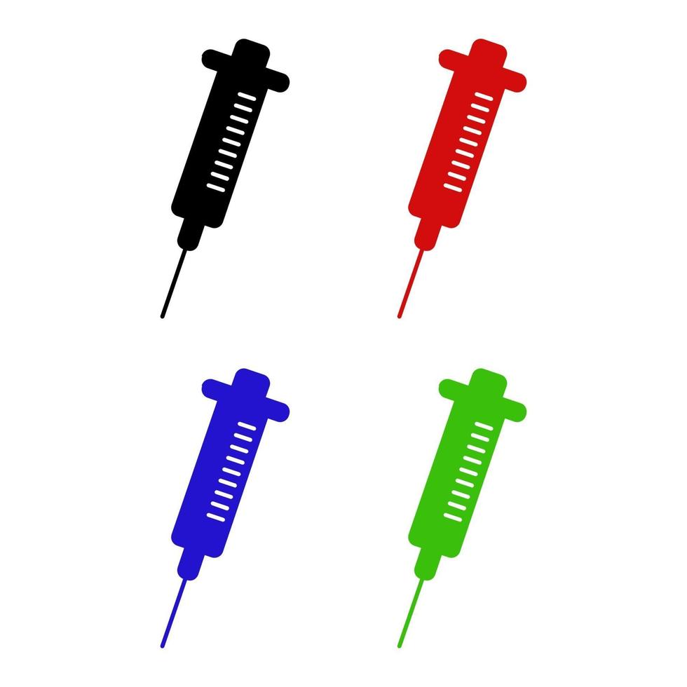 Syringe Set On White Background vector