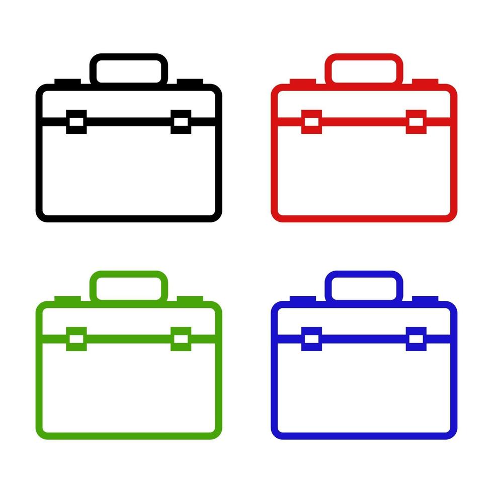 Set Of Work Bag On White Background vector