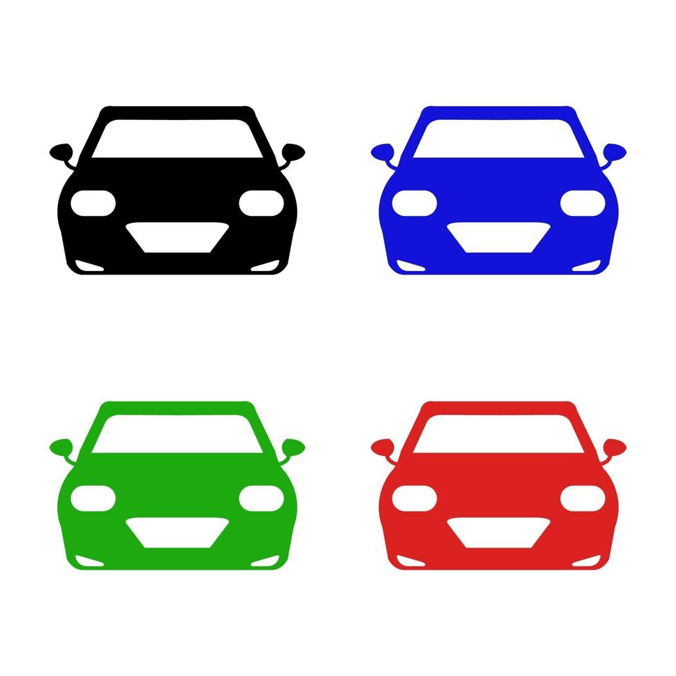 conjunto de coche sobre fondo blanco vector