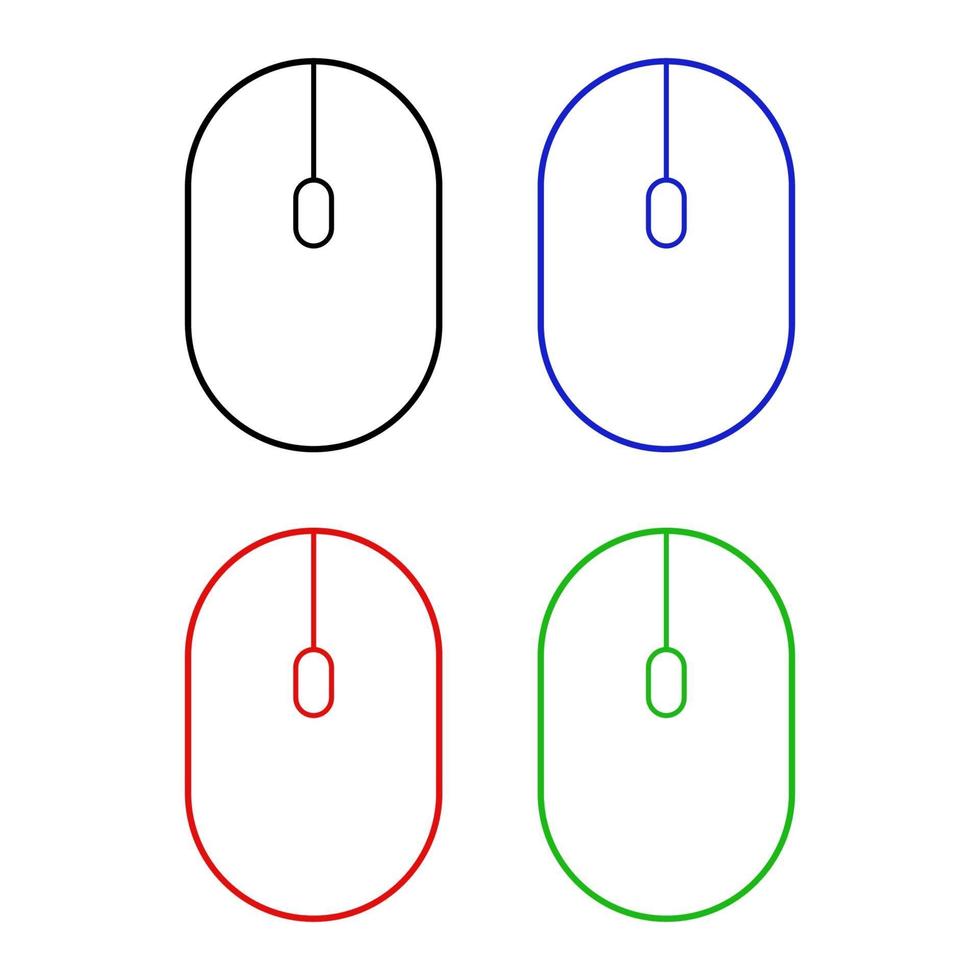 Mouse Set On White Background vector