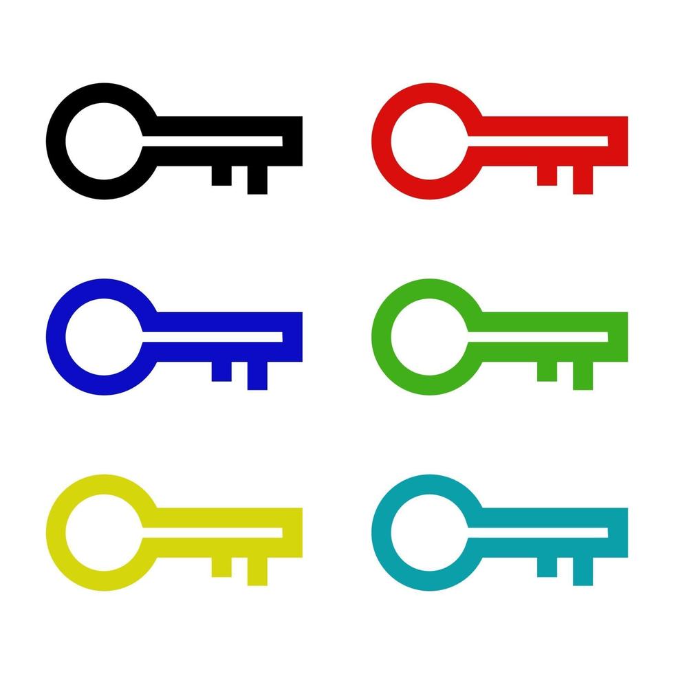 Set Of Keys On White Background vector