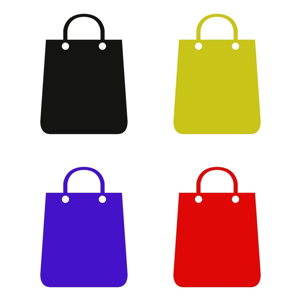 Shopping Bag Set On White Background vector