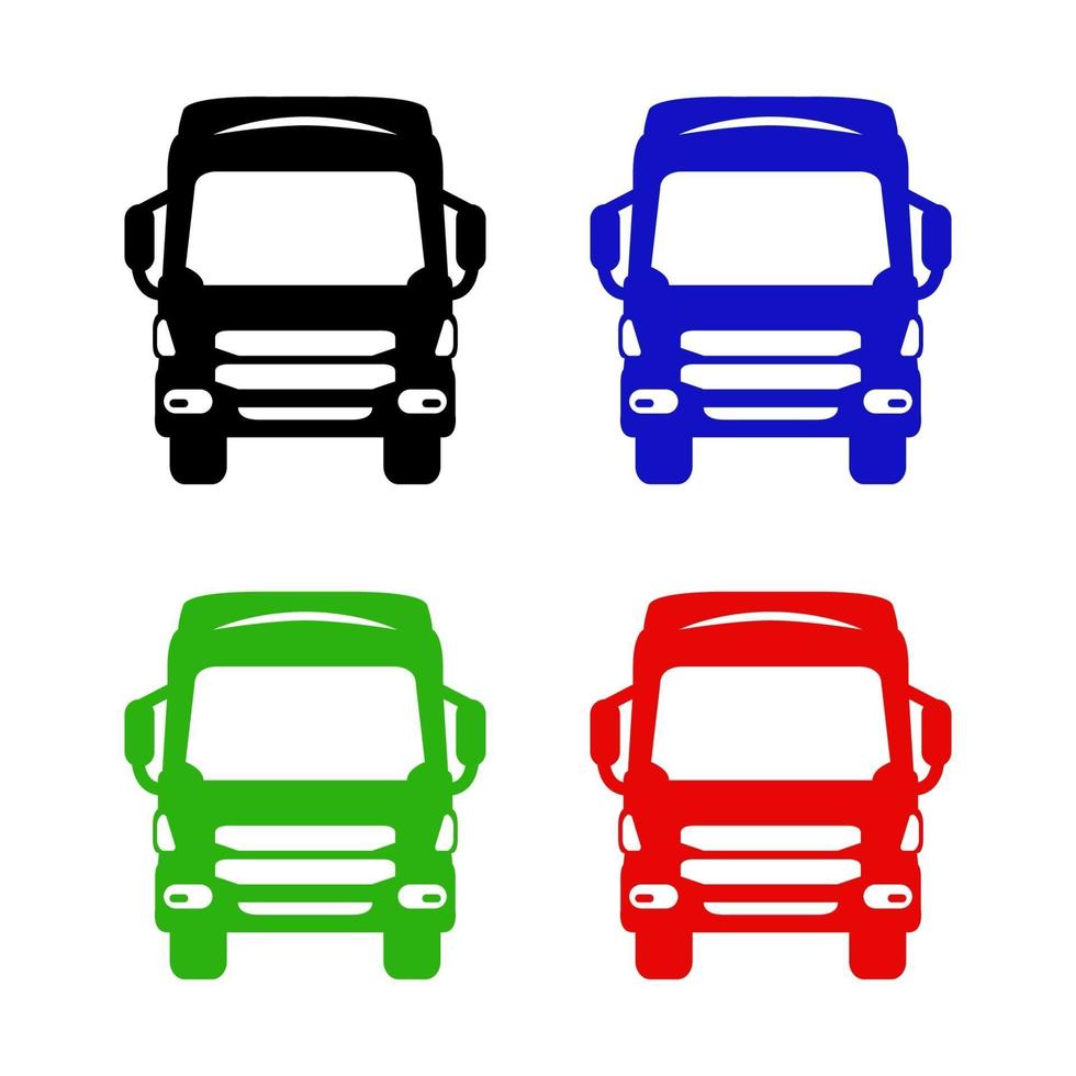 Set Of Trucks On White Background vector