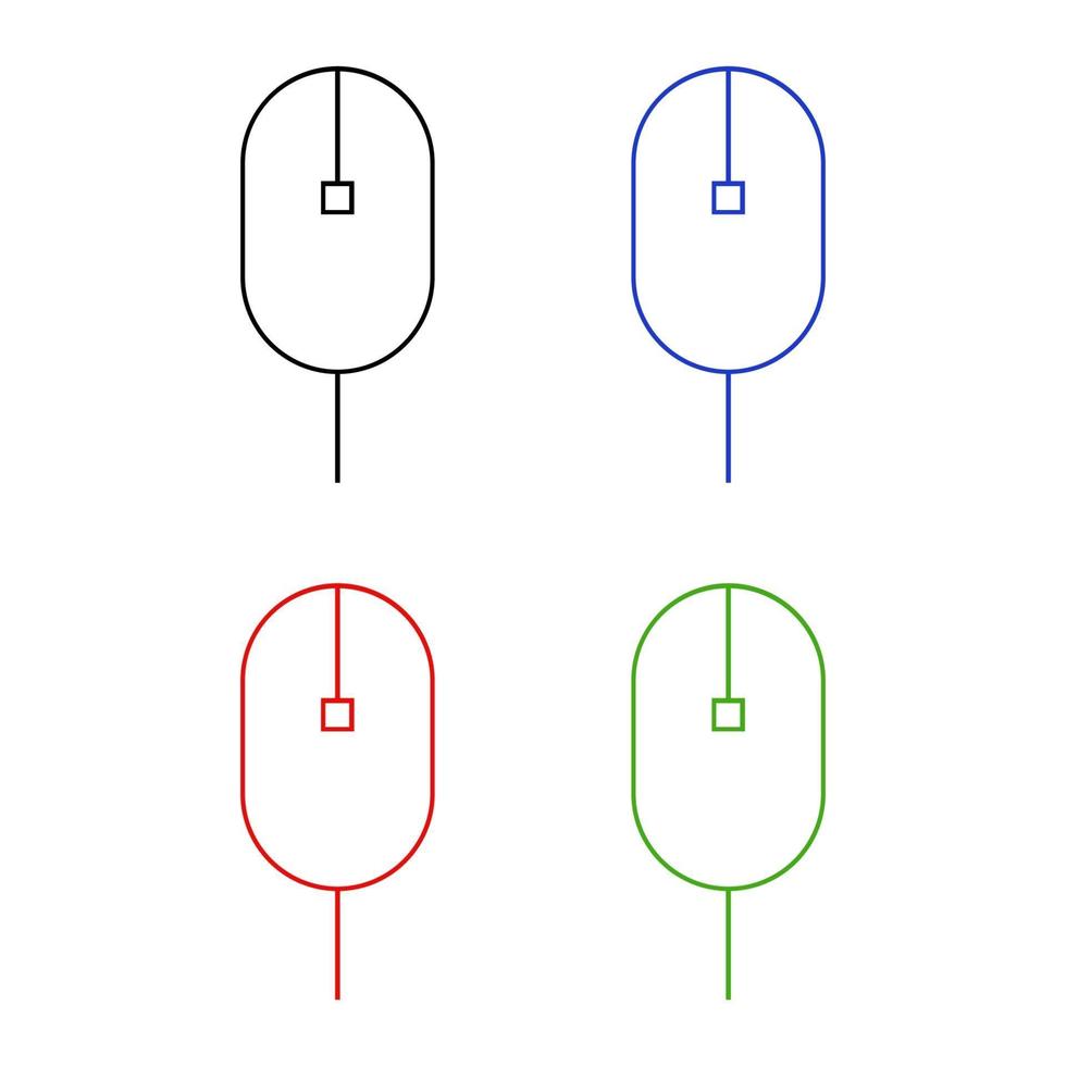 Mouse Set On White Background vector