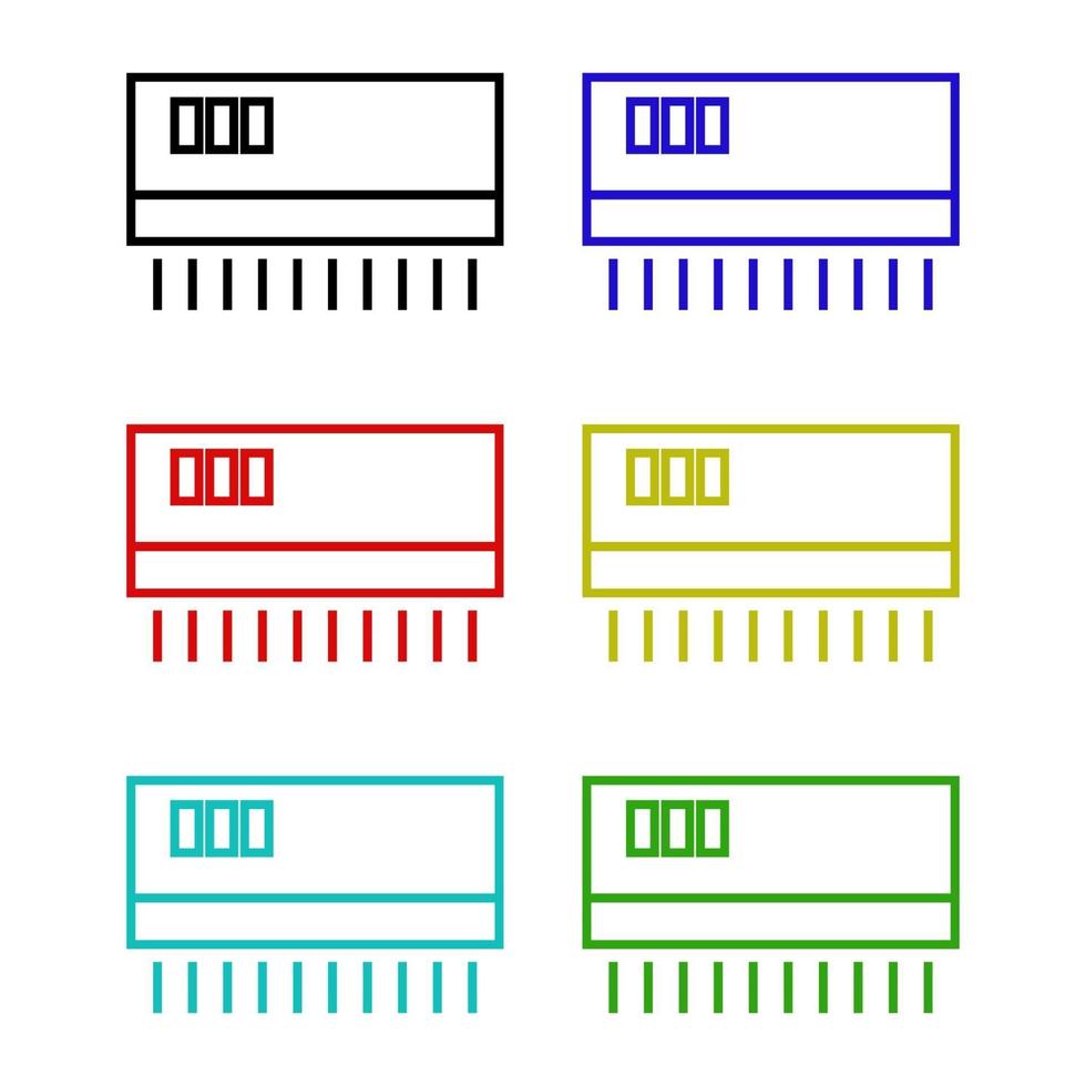 Air Conditioning Set On White Background vector