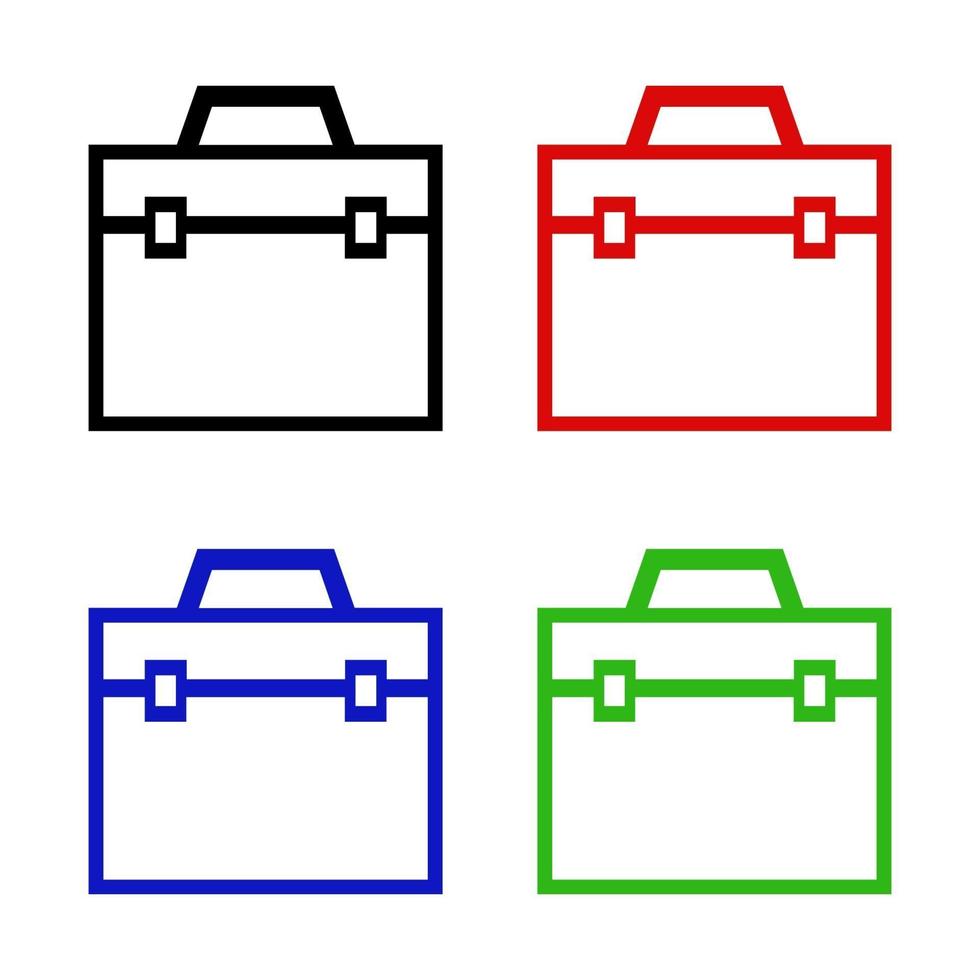 Conjunto de bolsa de trabajo sobre fondo blanco. vector