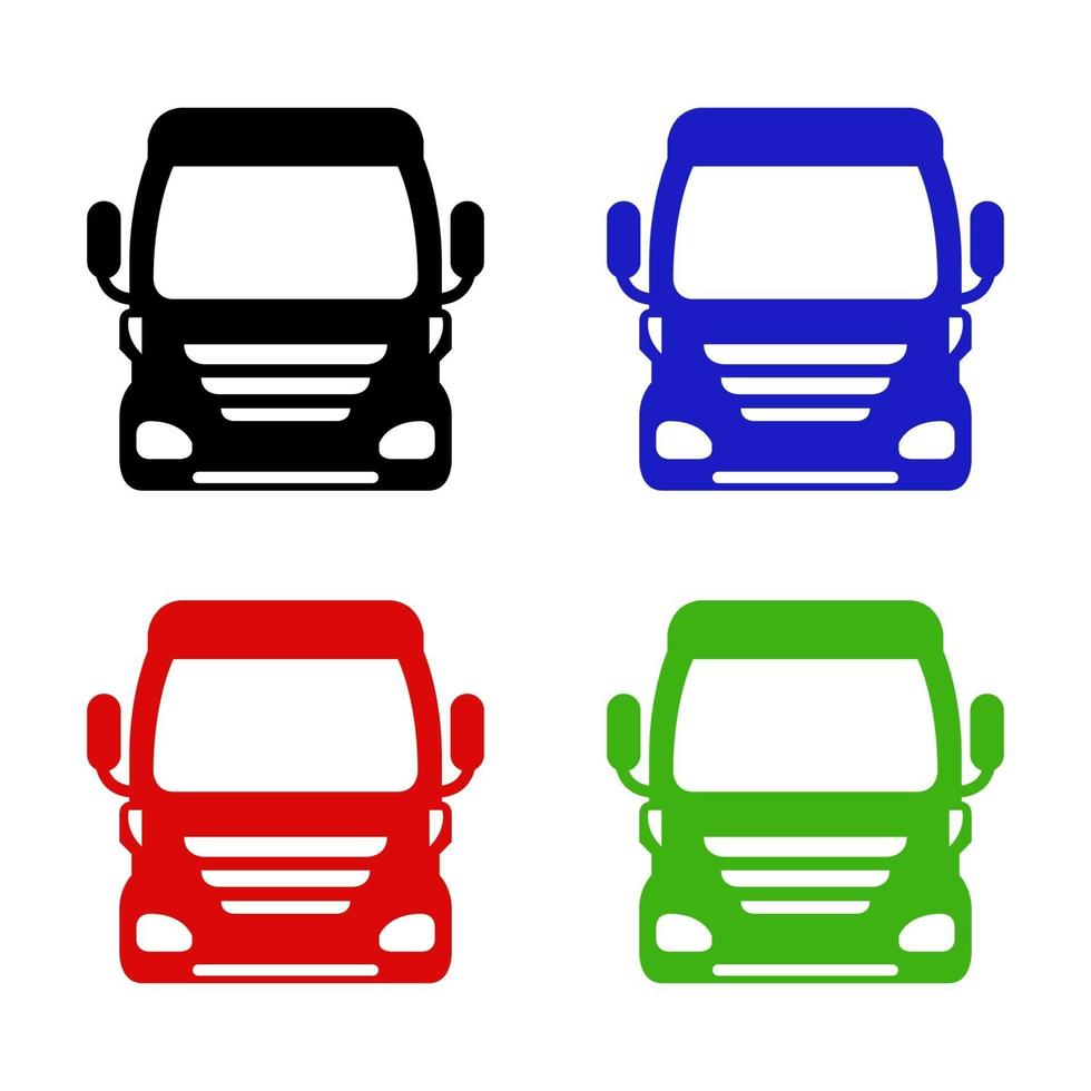 Set Of Trucks On White Background vector