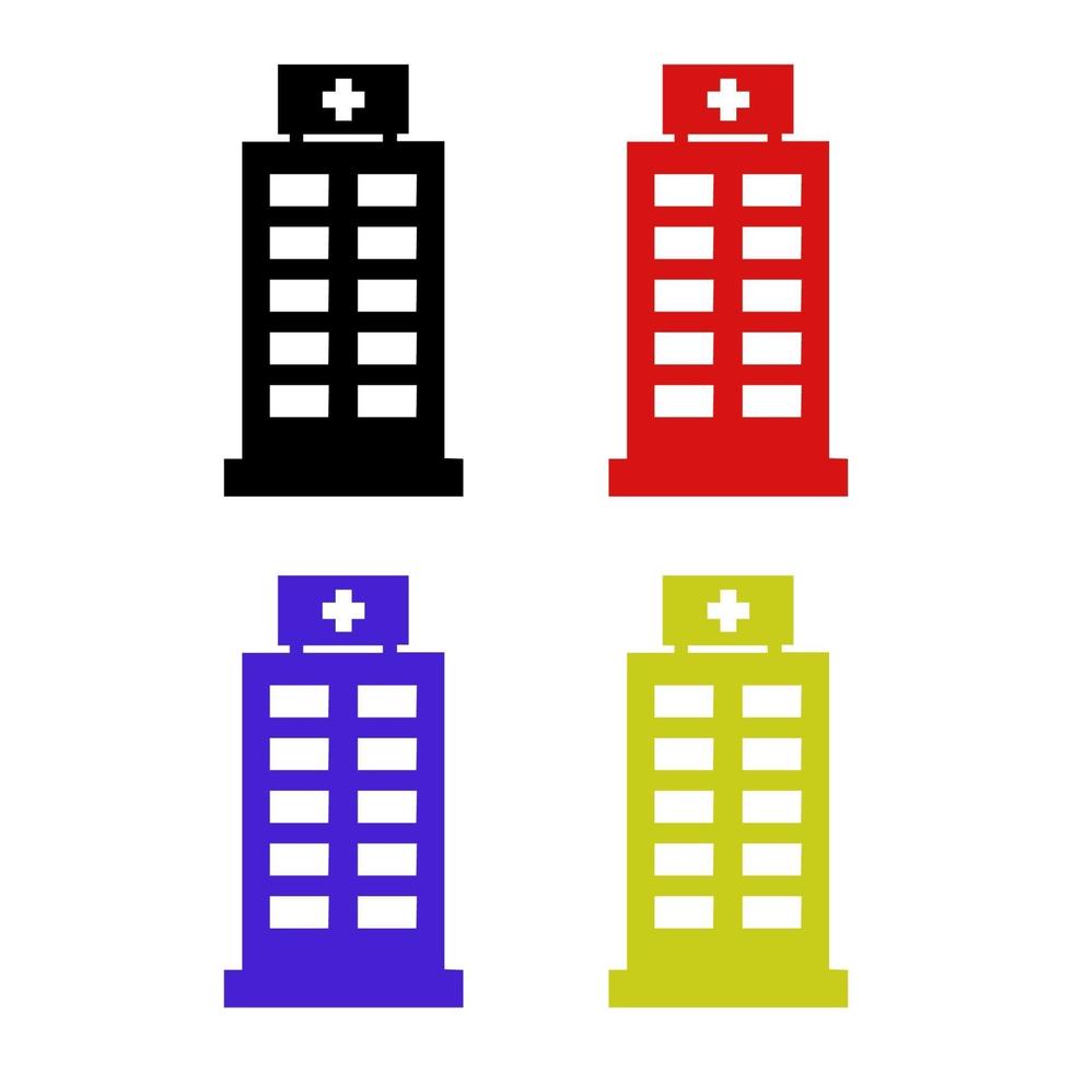 Hospital Set On White Background vector