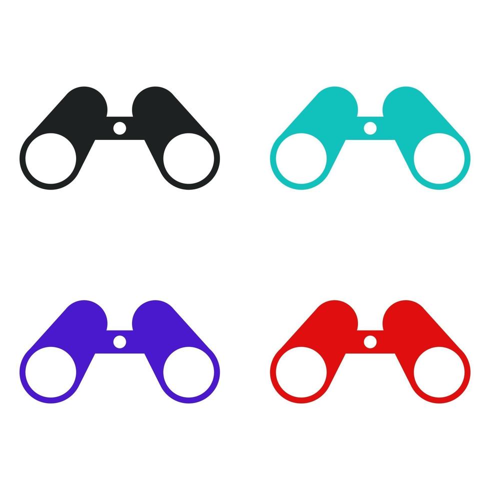 Set Of Binoculars On White Background vector