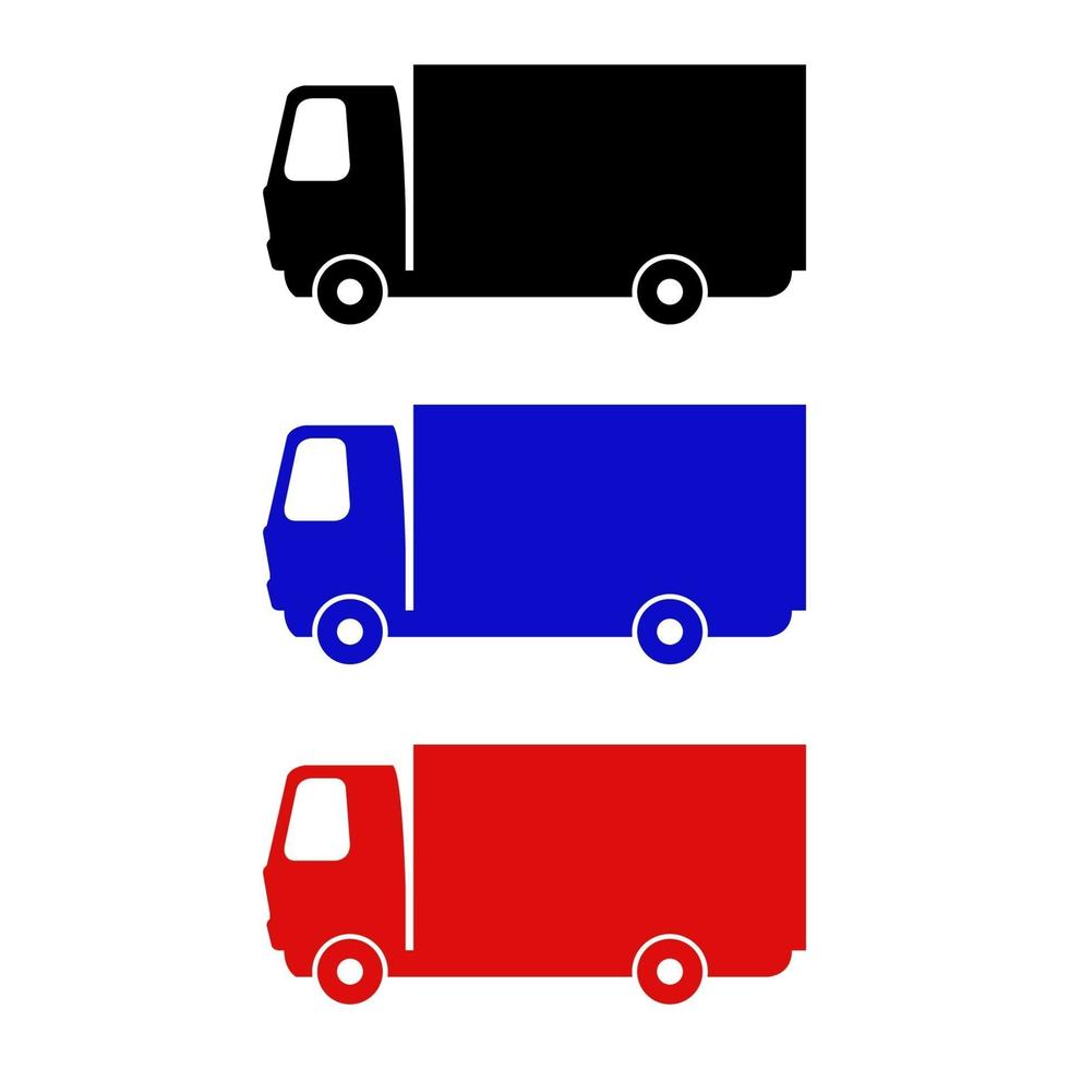 Set Of Trucks On White Background vector